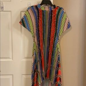 Multicolored Pleaded Dress